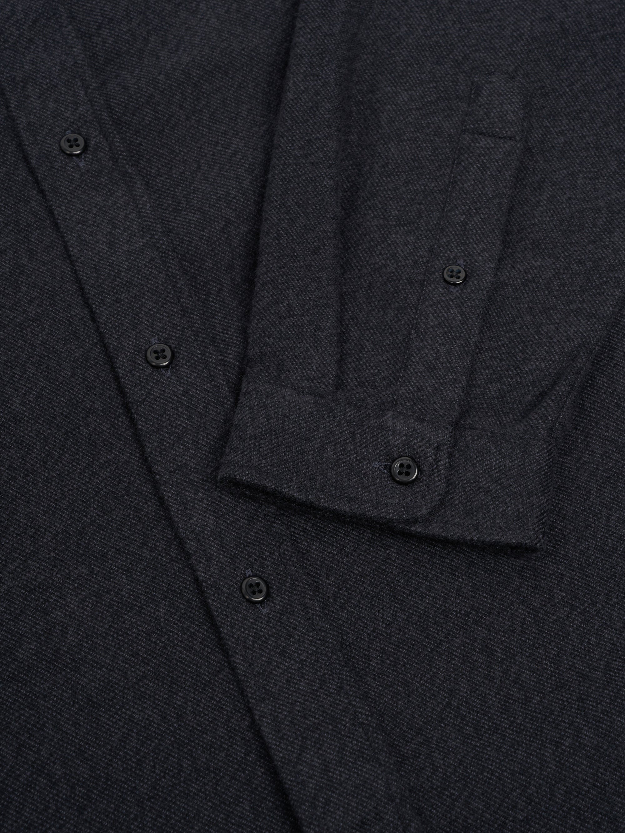 Close up cuff shot of Oliver Spencer Men's Navy Brushed Cotton Button-Down Shirt