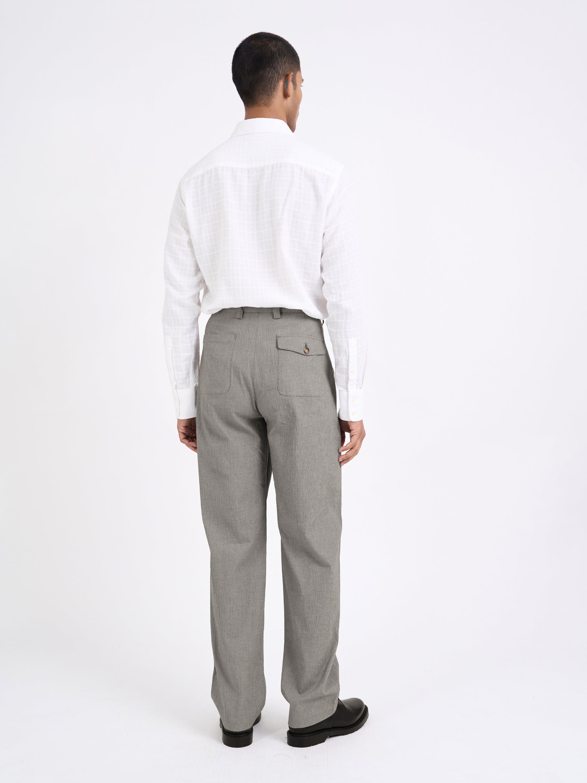Morton Pleated Trousers Jensen Brown/White
