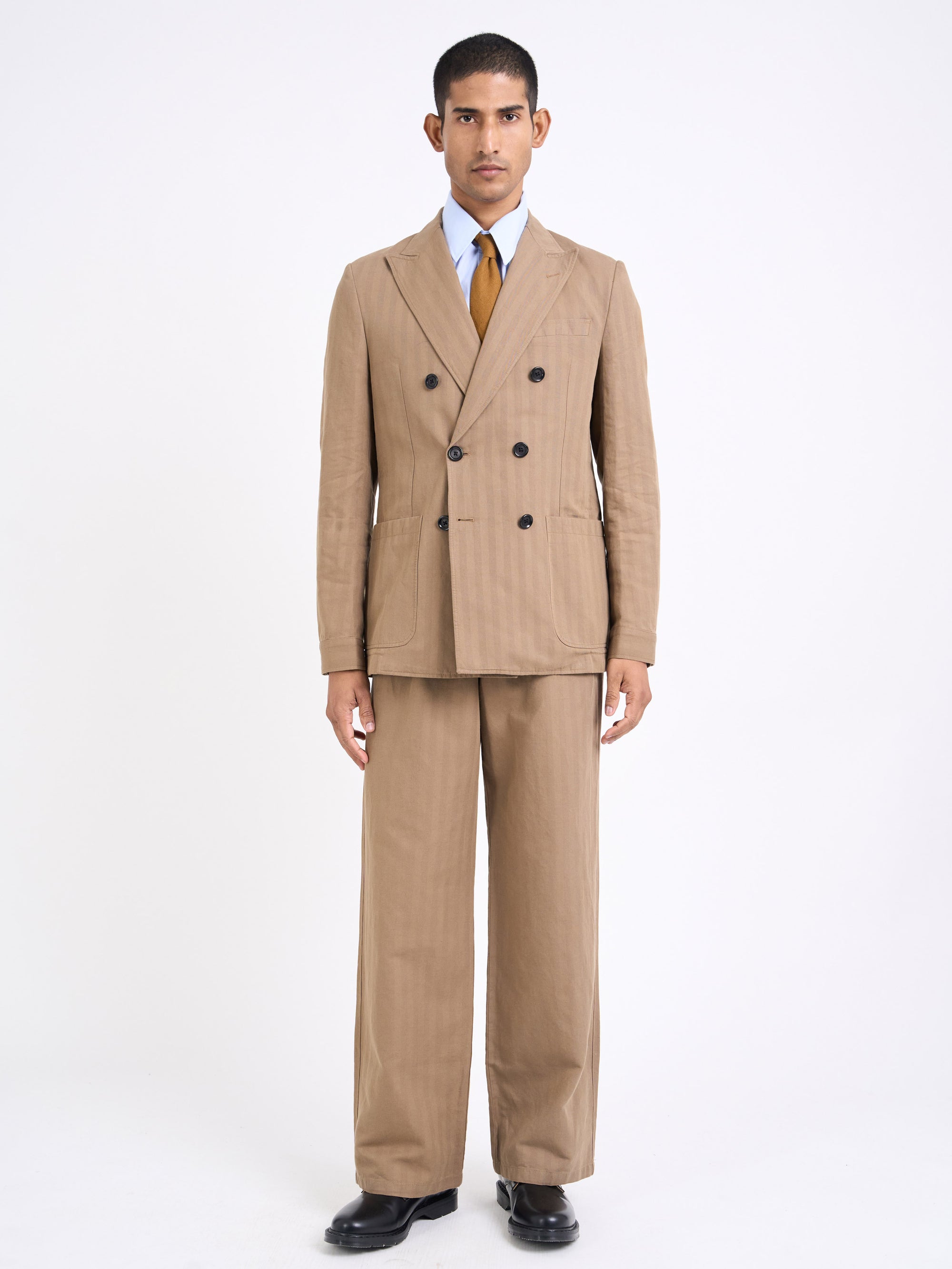 Sadler Beige Double Breasted Suit