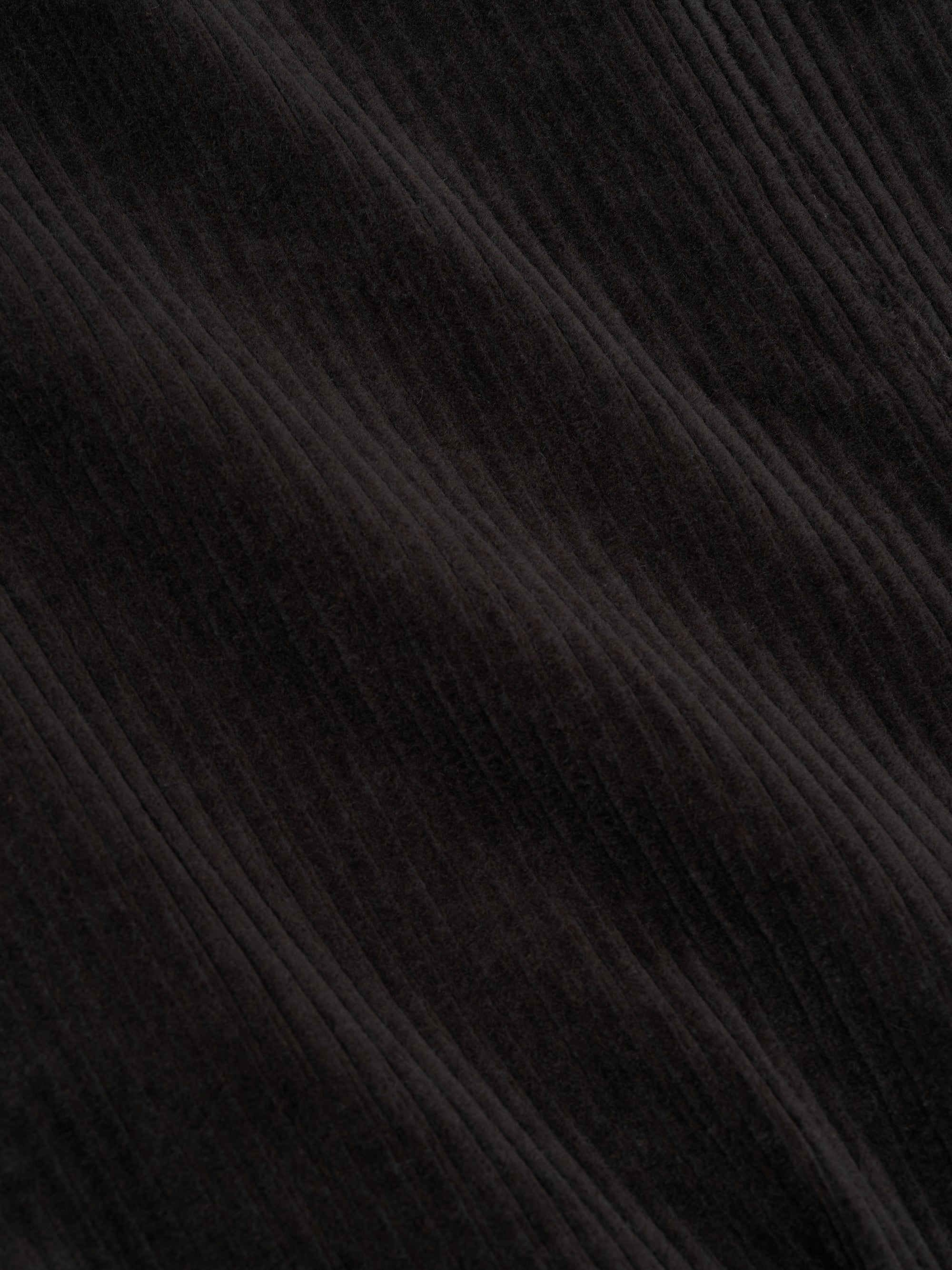 Detailed material shot of Oliver Spencer Men's Grey Cotton Corduroy Trucker Jacket