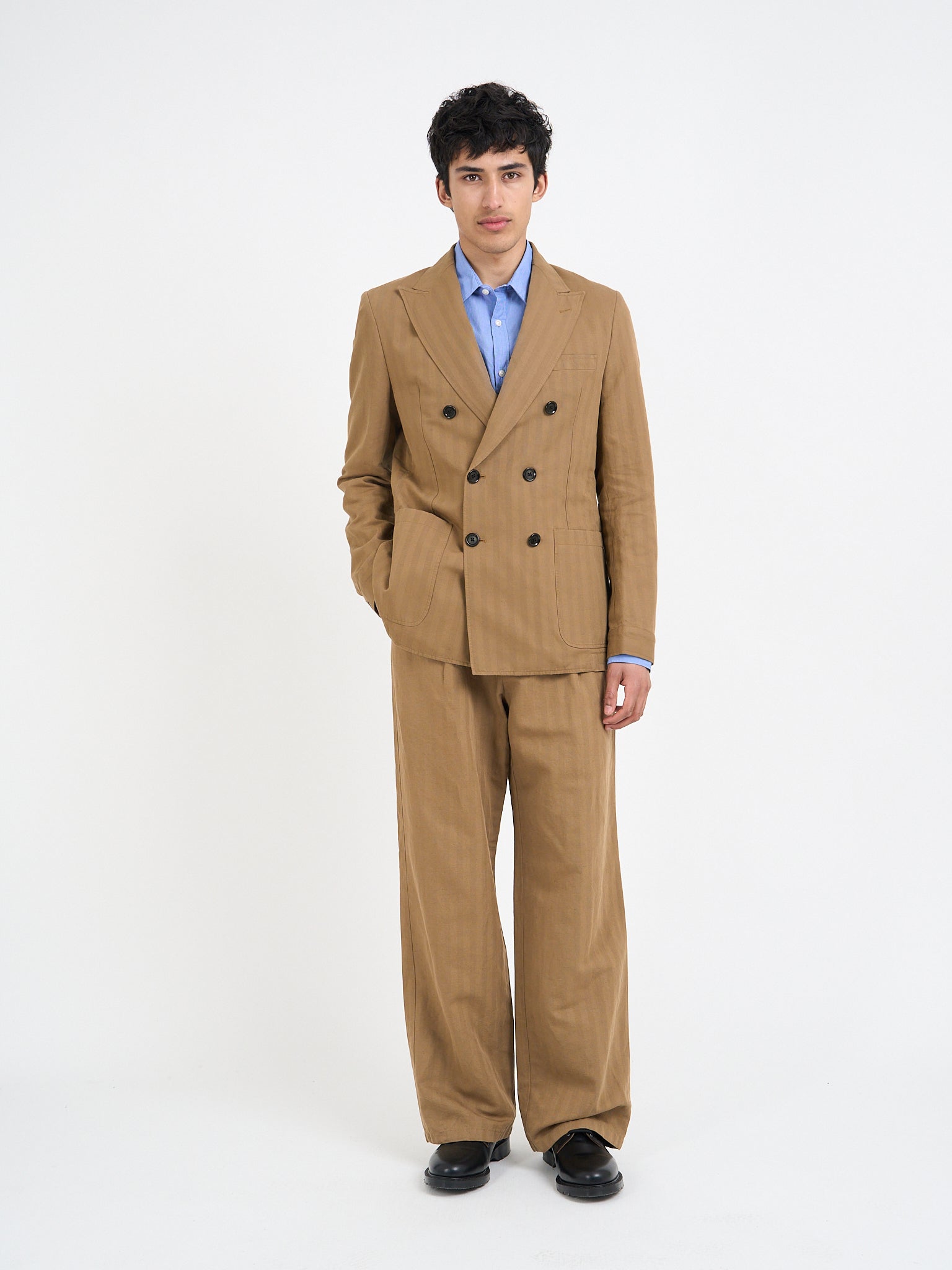 Double Breasted Jacket Sadler Beige