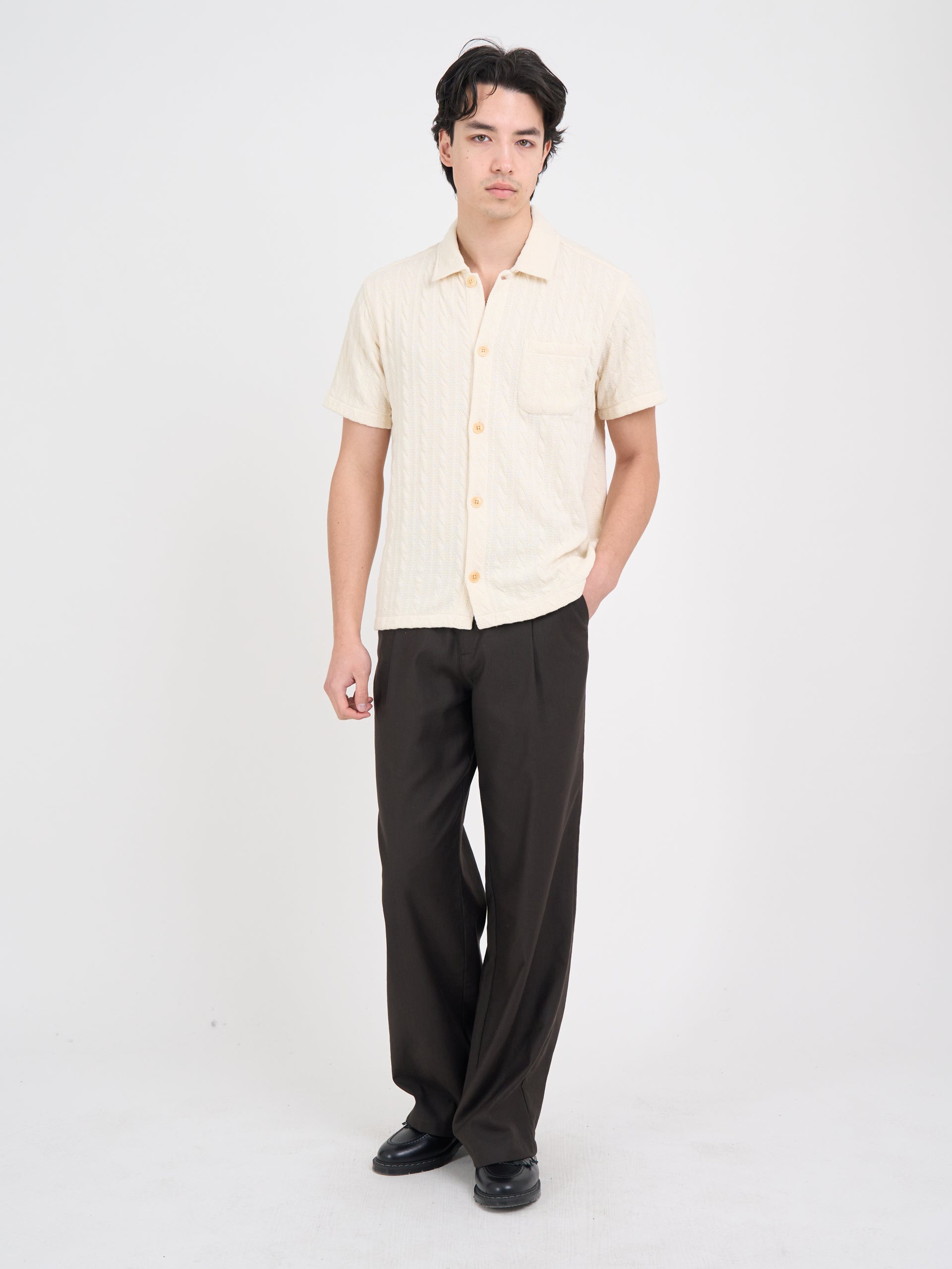 Ashby Short Sleeve Jersey Shirt Weaver Cream