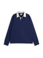 Heavy Long Sleeve Rugby Top Parton Indigo Blue