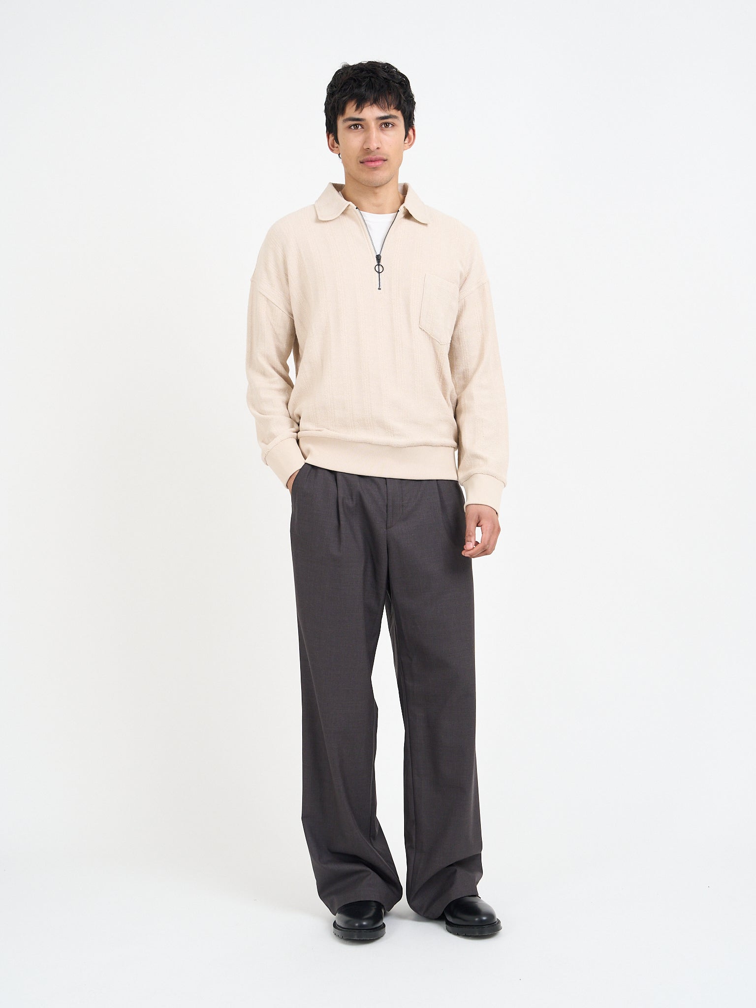 Lorimer Half Zip Sweatshirt Glover Cream