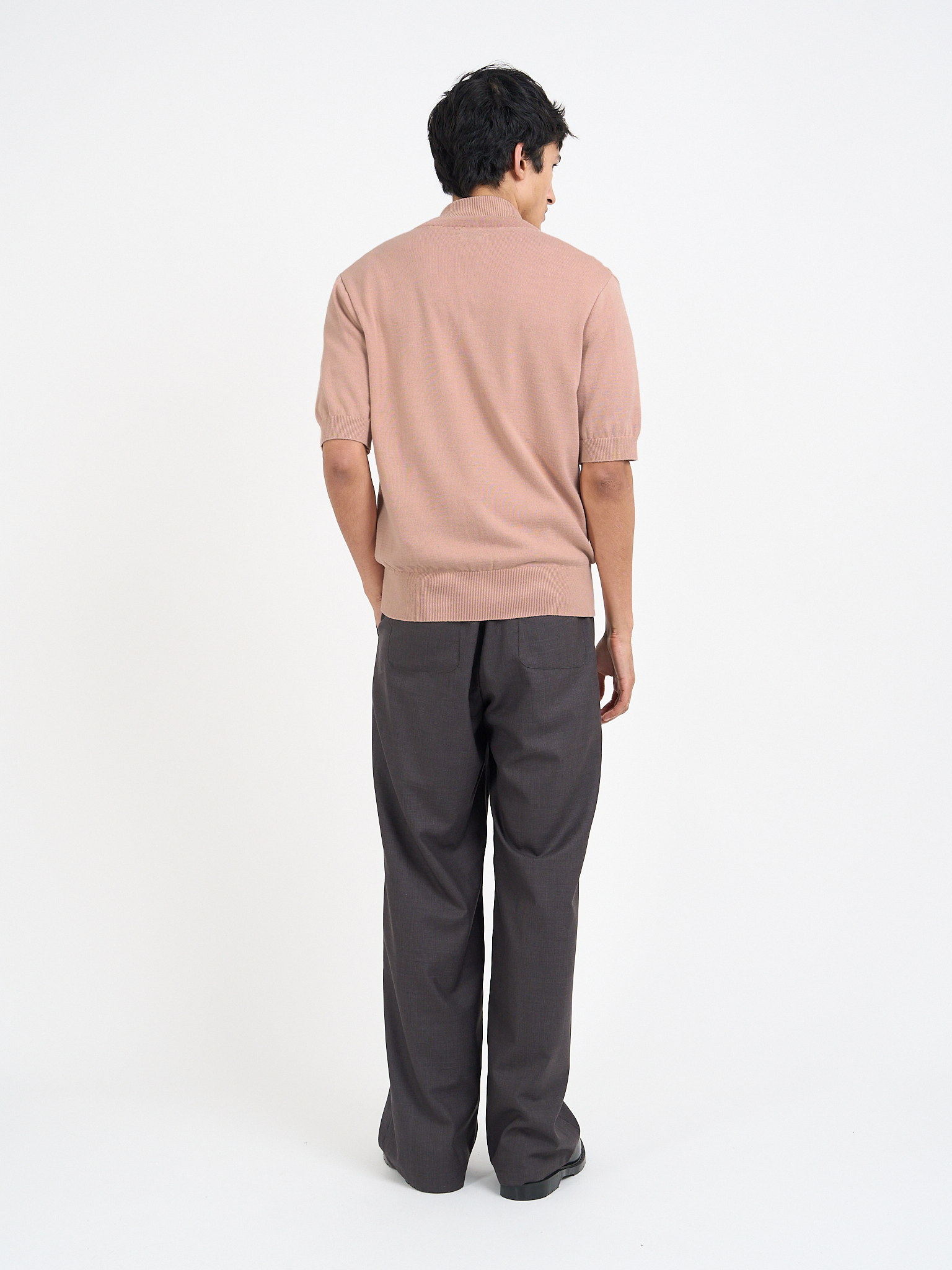 Short Sleeve Rossell Knitted Shirt Penrose Pink