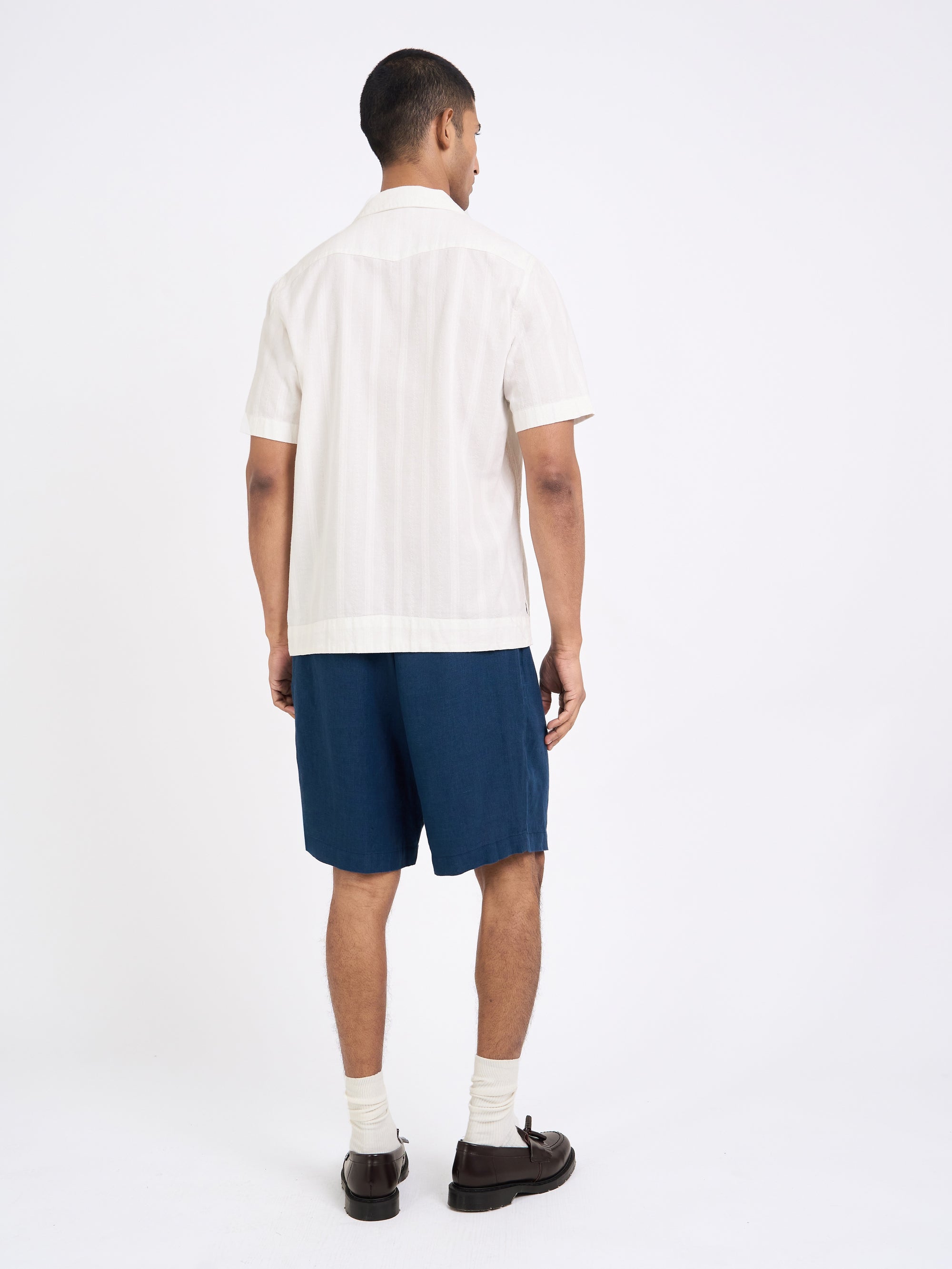 Cuban Short Sleeve Shirt Davey White