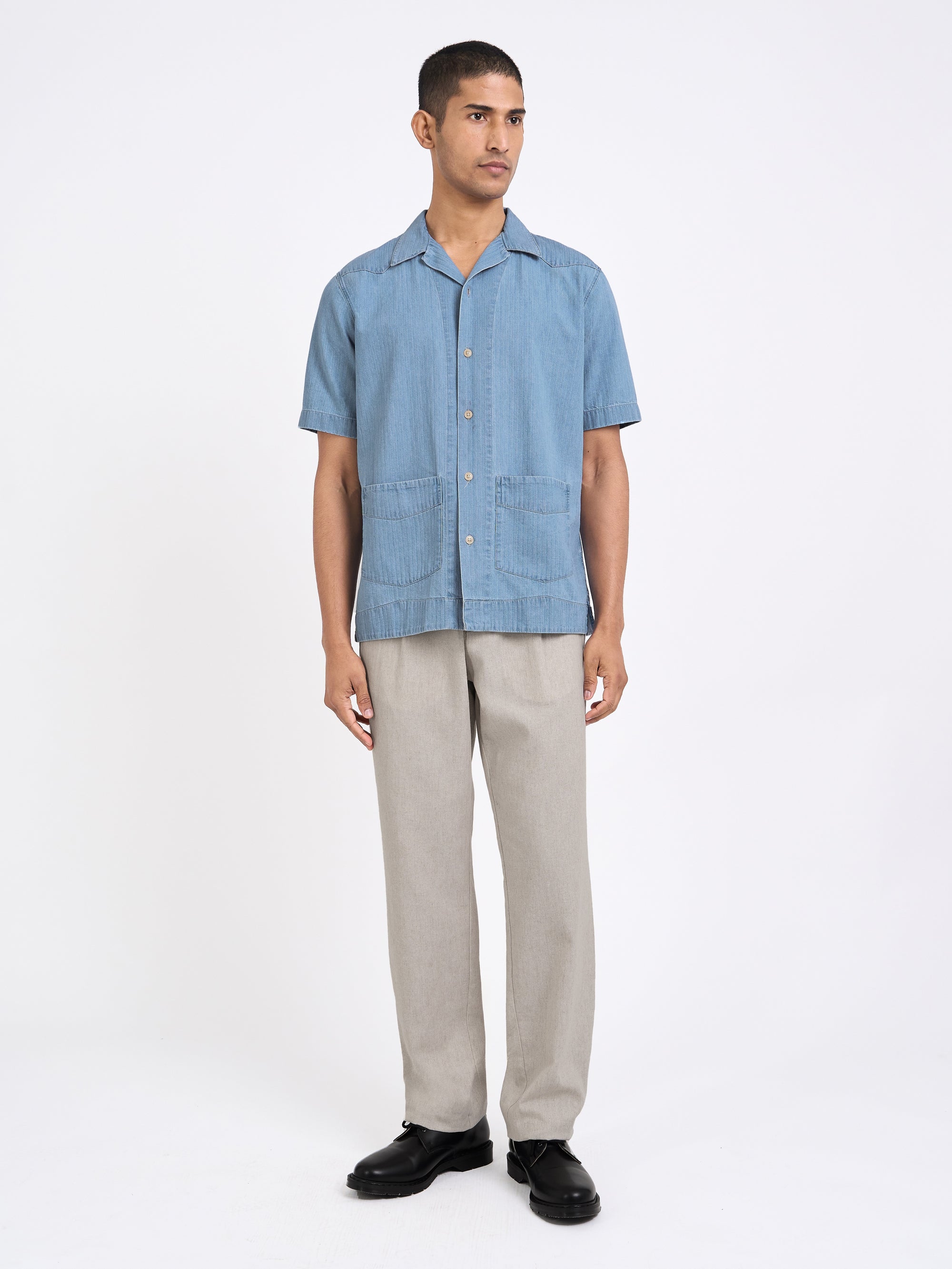 Cuban Short Sleeve Shirt Marden Indigo