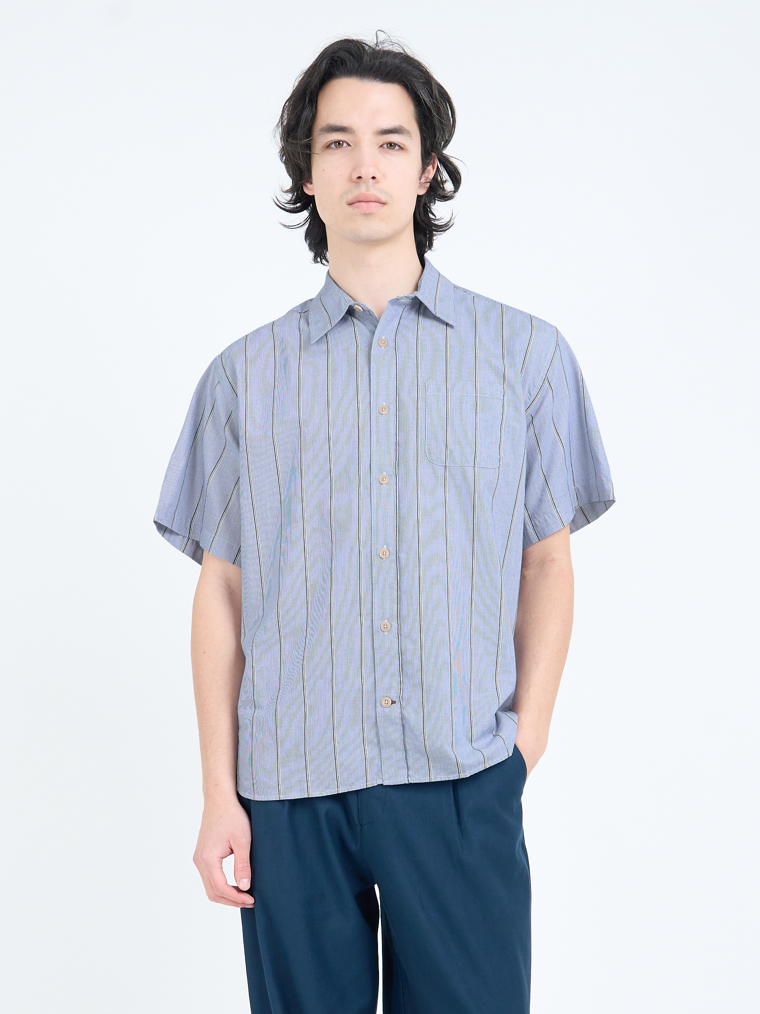 Atlanta Short Sleeve Shirt (Loose Fit) Pinwell Blue