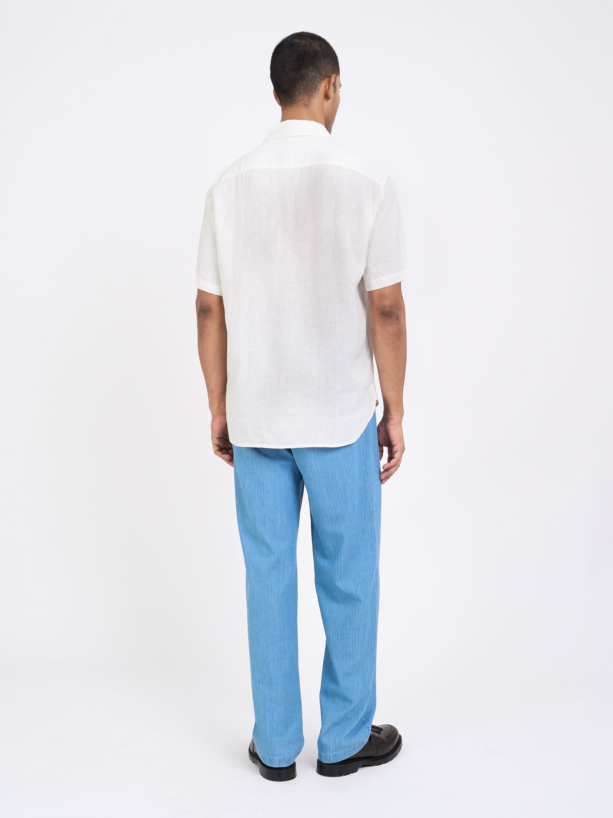 Penryn Short Sleeve Shirt (Loose Fit) Perkins White