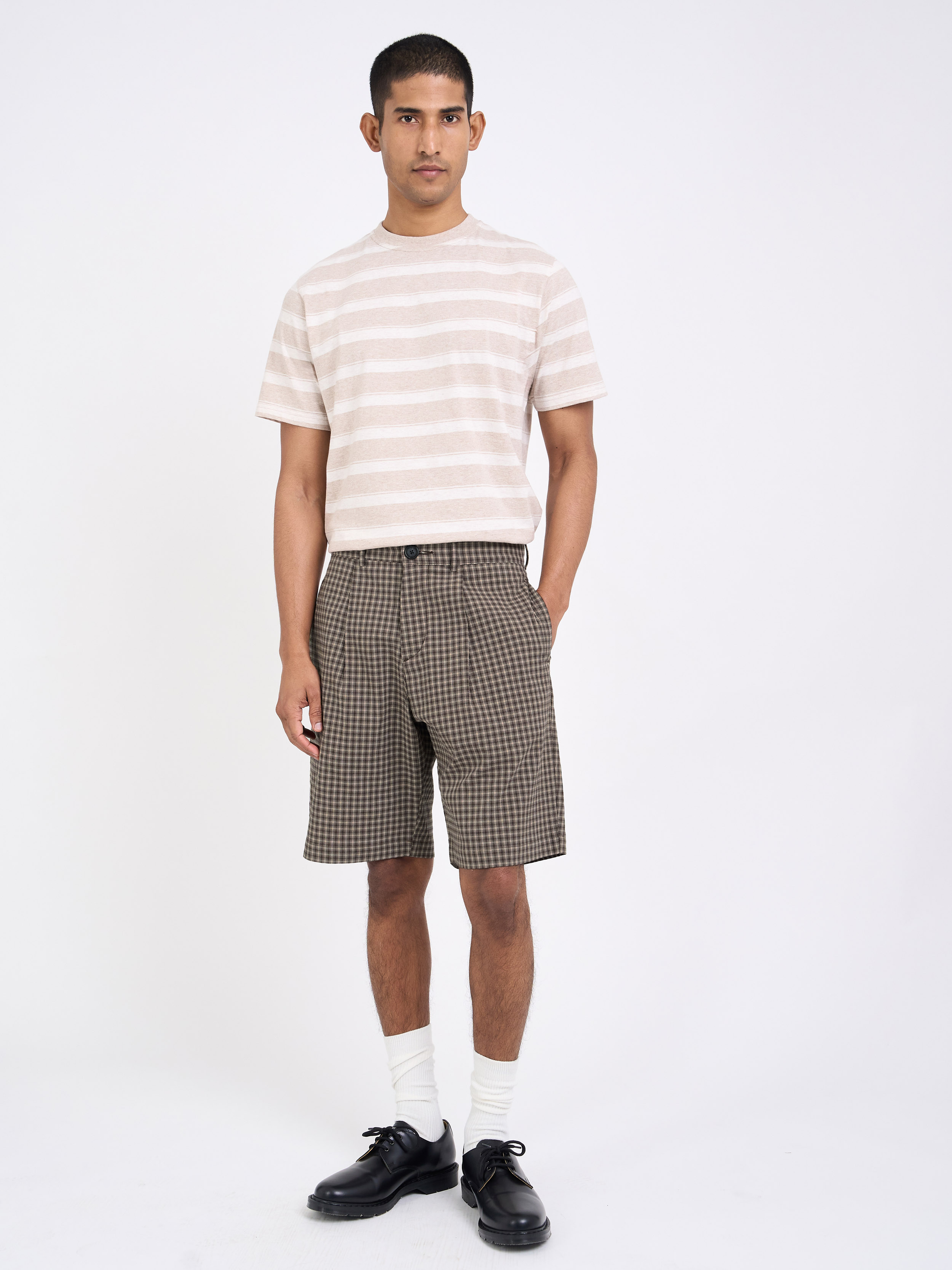 Pleated Shorts Leaman Brown