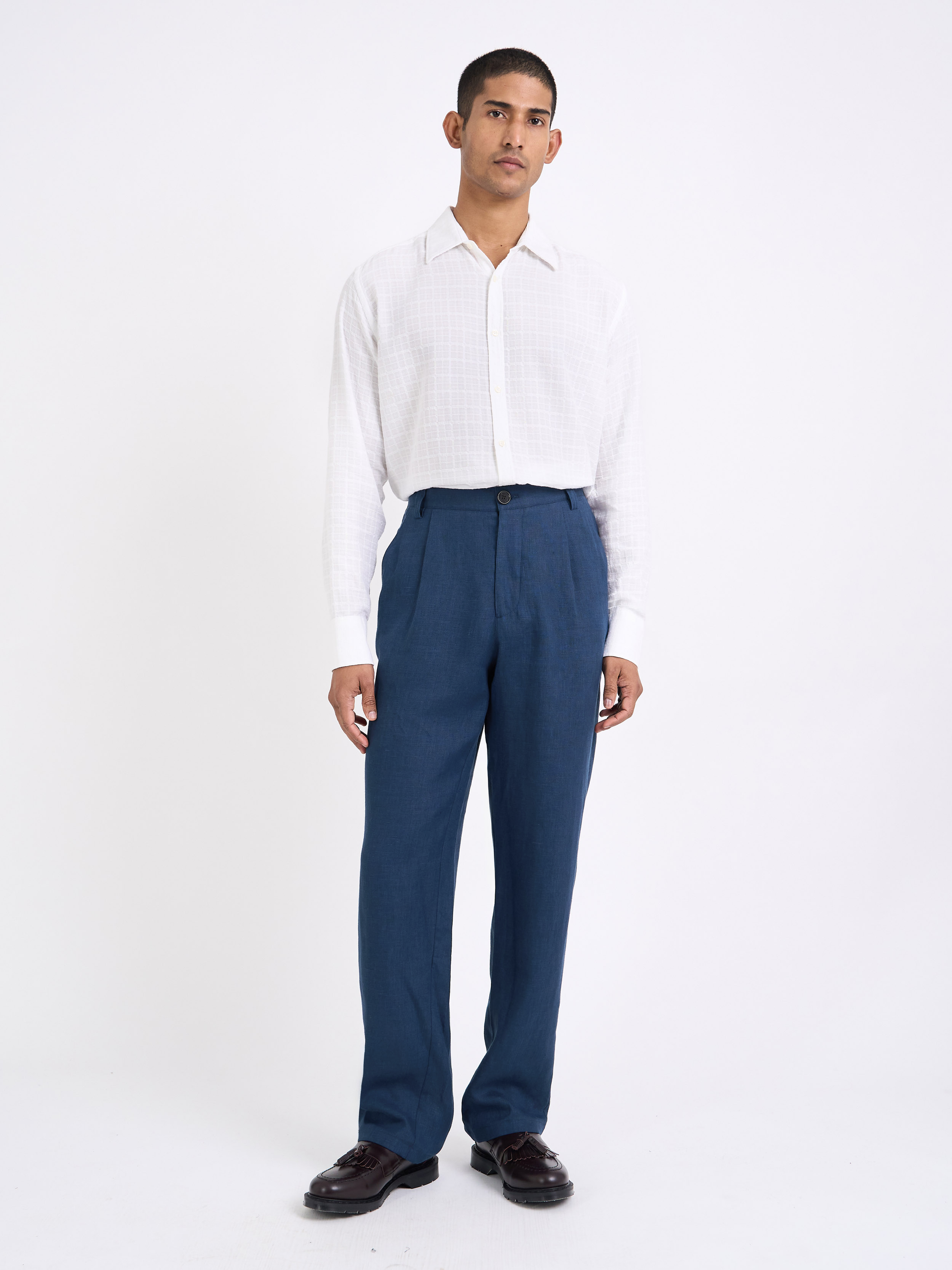 Morton Pleated Trousers Coney Navy