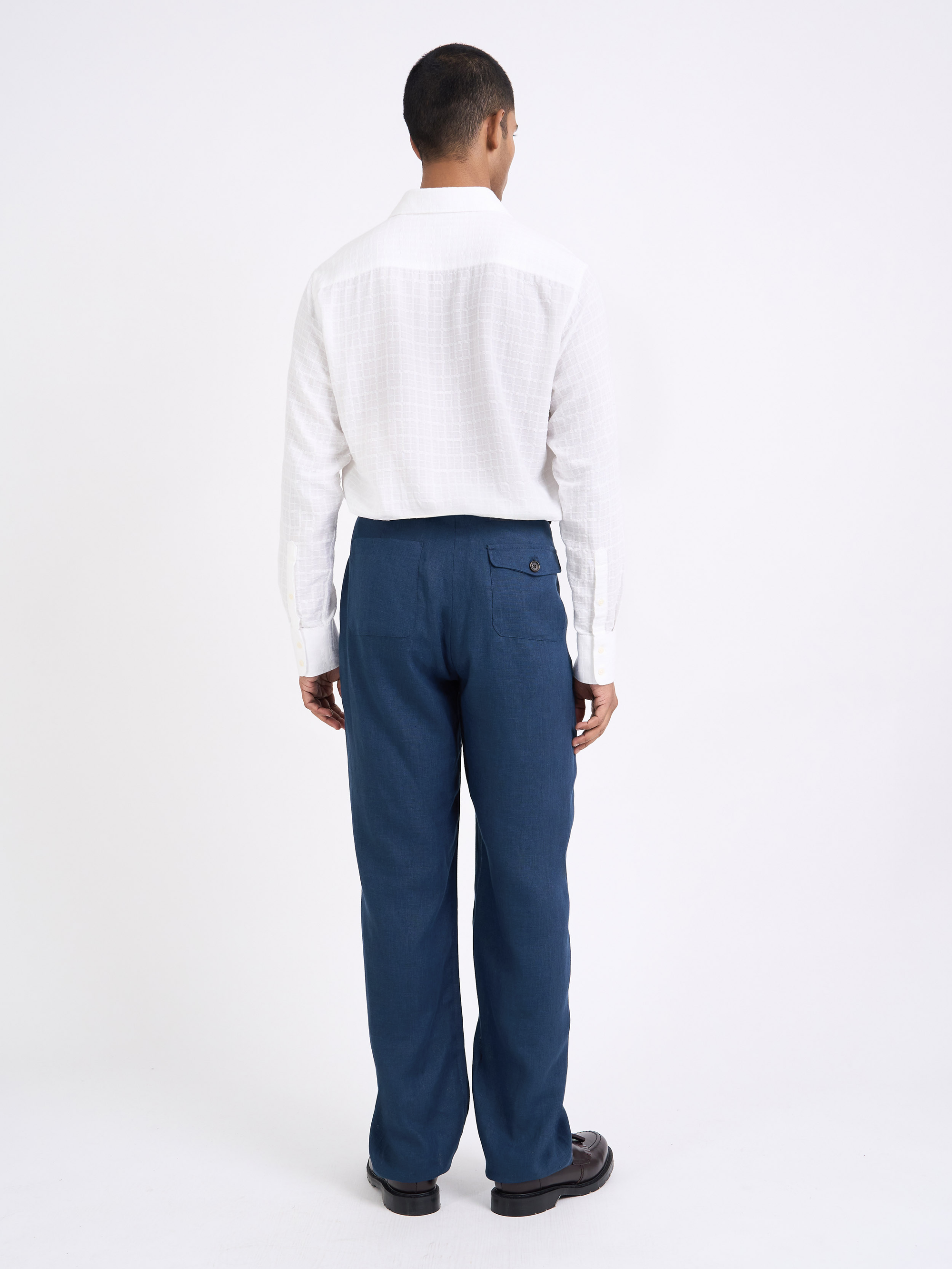 Morton Pleated Trousers Coney Navy