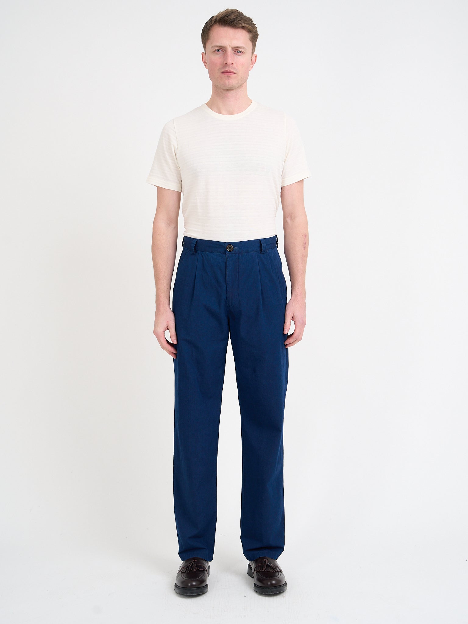 Morton Pleated Trousers Wylie Indigo Rinse