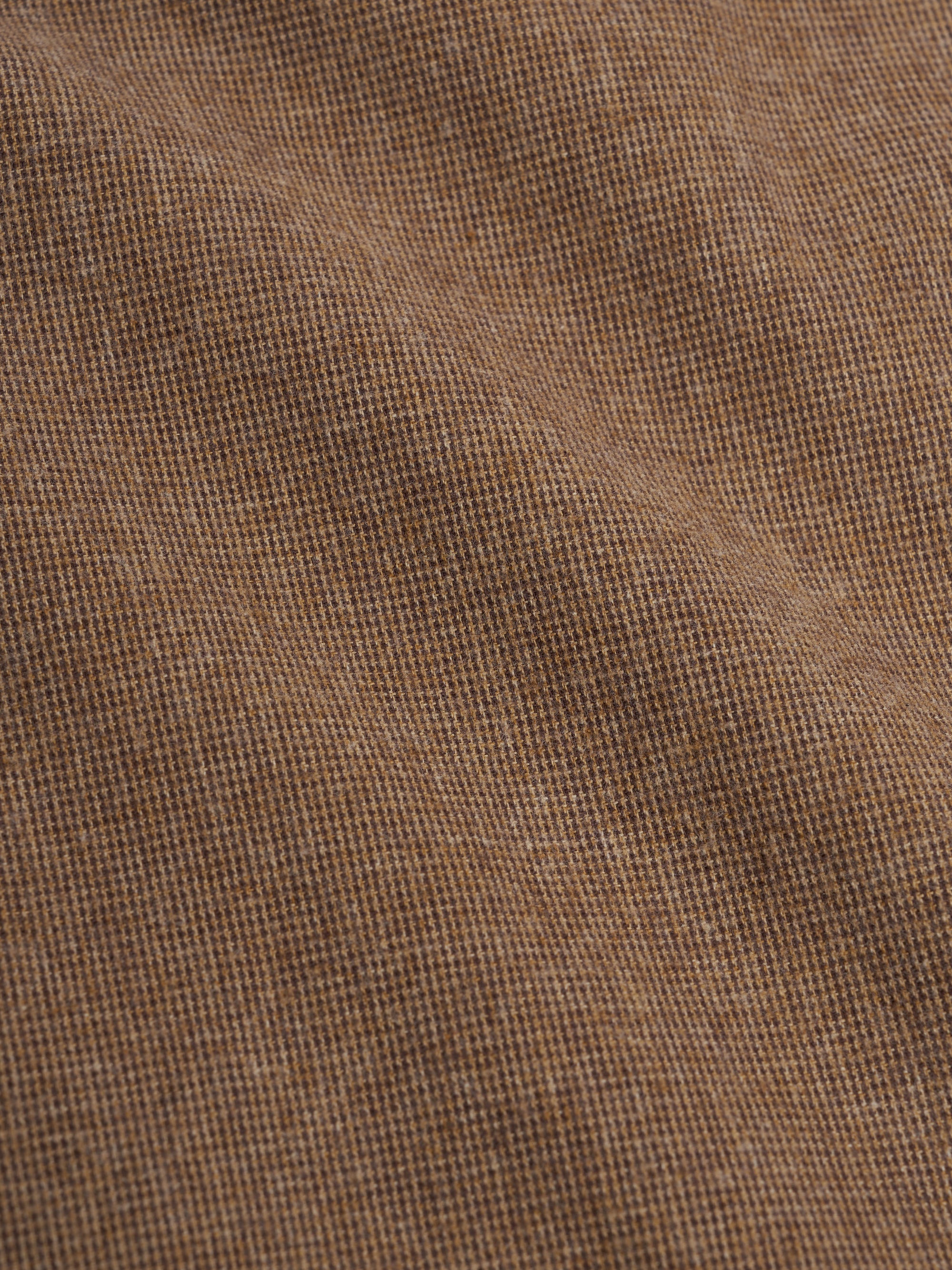 Detailed material shot of Oliver Spencer Men's Sand Organic Cotton Shirt