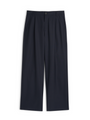Flat lay of Oliver Spencer Orsman trousers in navy tropical wool