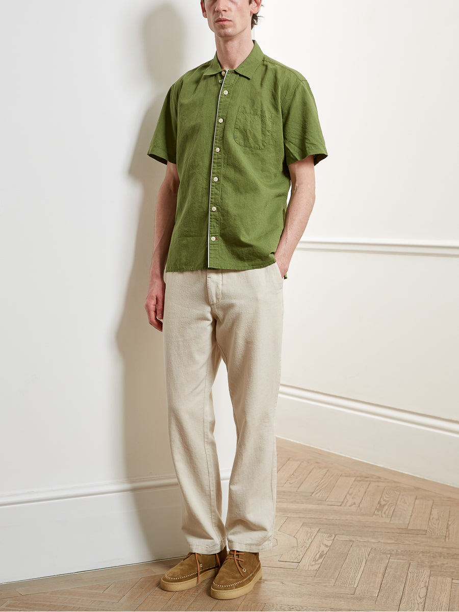 Hawaiian Short Sleeve Shirt Linton Mint Green