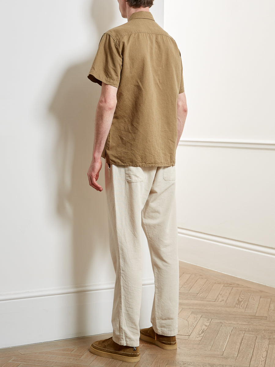 Hawaiian Short Sleeve Shirt Linton Tobacco
