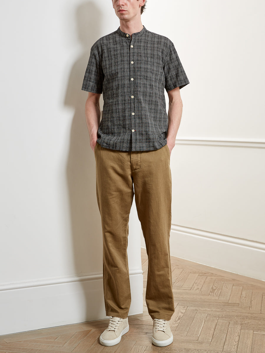 Short Sleeve Grandad Shirt Fritton Black